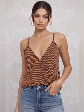 Evereve NWOT Allison Joy striped tank w/ adjustable straps and cinch waist - XS